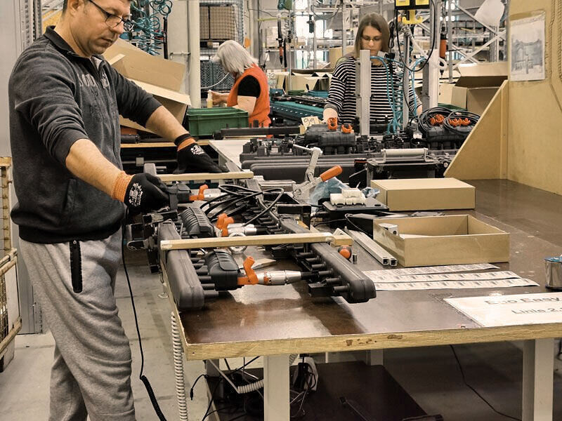 Man working at a workbench